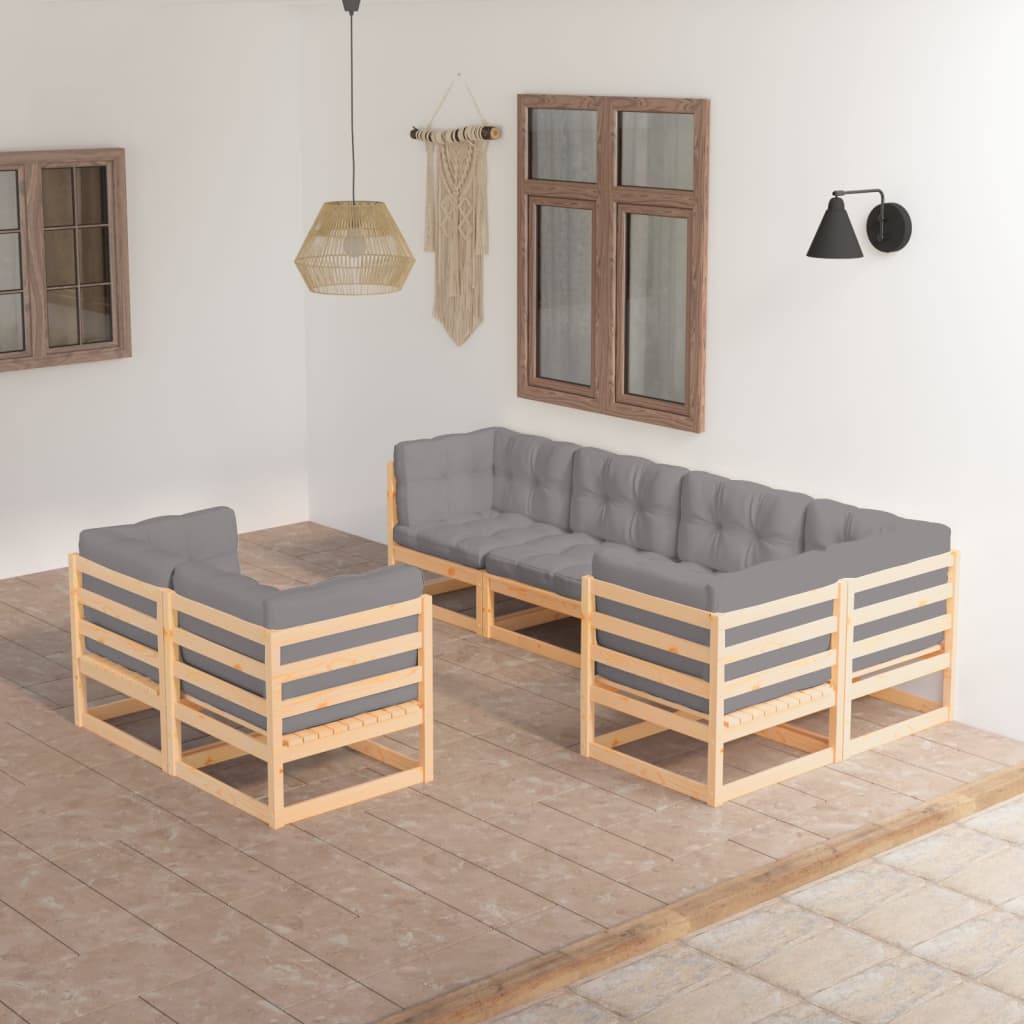 vidaXL 7-delige Loungeset massief grenenhout