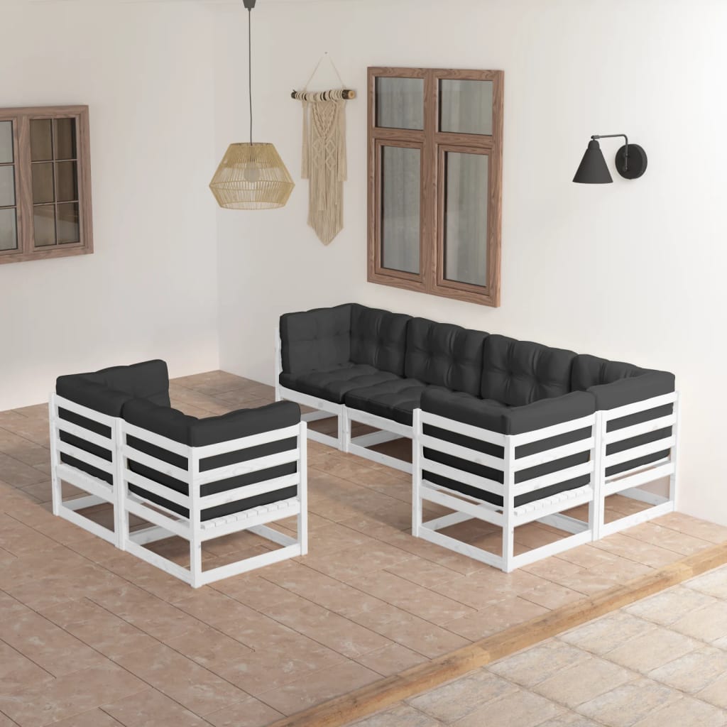 vidaXL 7-delige Loungeset massief grenenhout