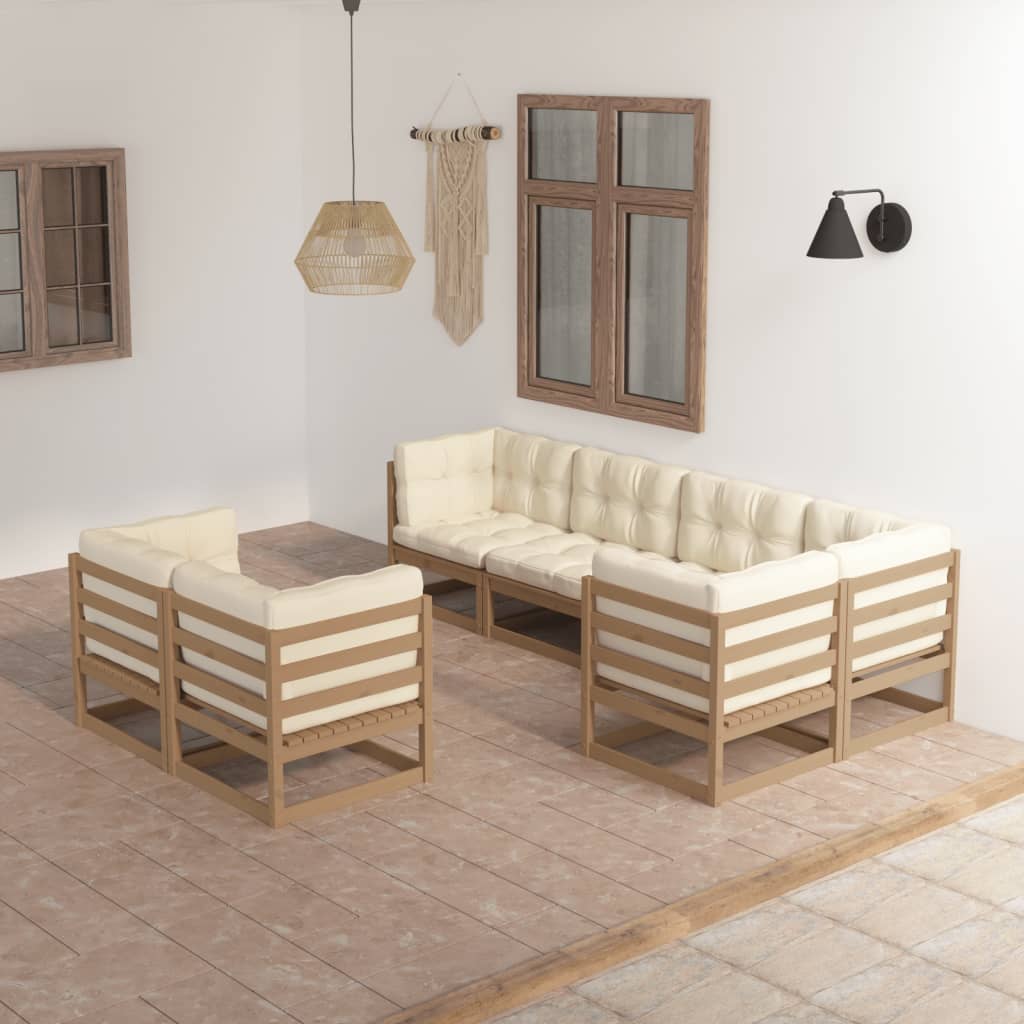 vidaXL 7-delige Loungeset massief grenenhout