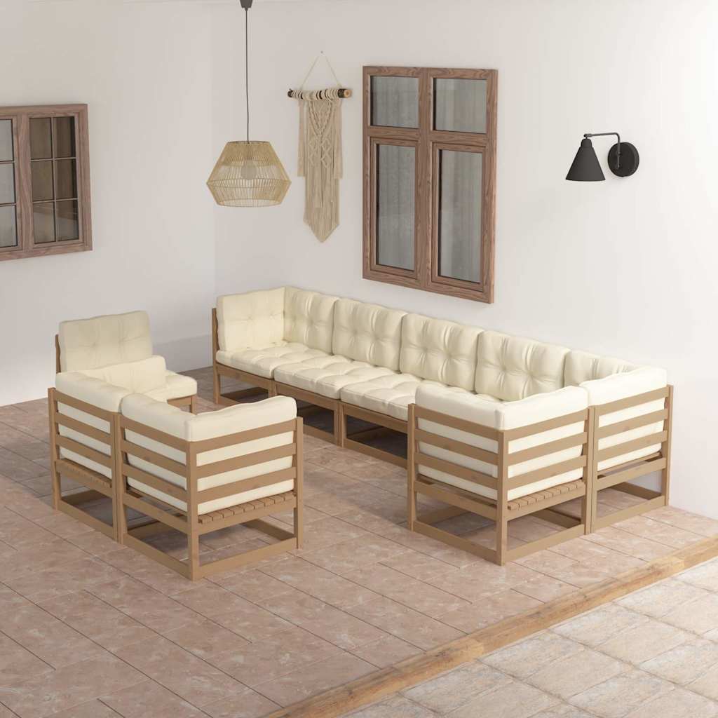 vidaXL 9-piece Lounge Set Solid Pine Wood