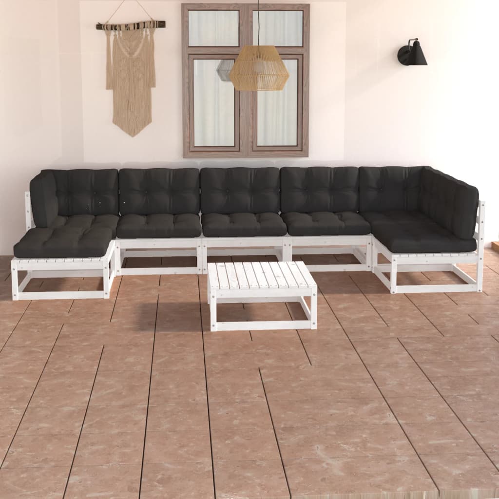 vidaXL 8-Piece Lounge Set Solid Pine Wood