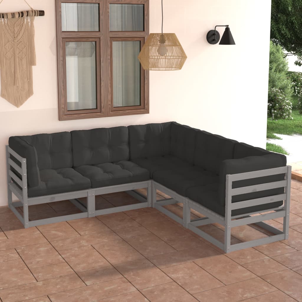 vidaXL 5-Piece Lounge Set Solid Pine Wood