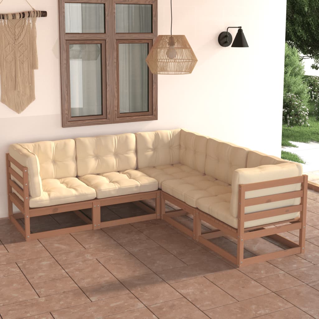 vidaXL 5-Piece Lounge Set Solid Pine Wood