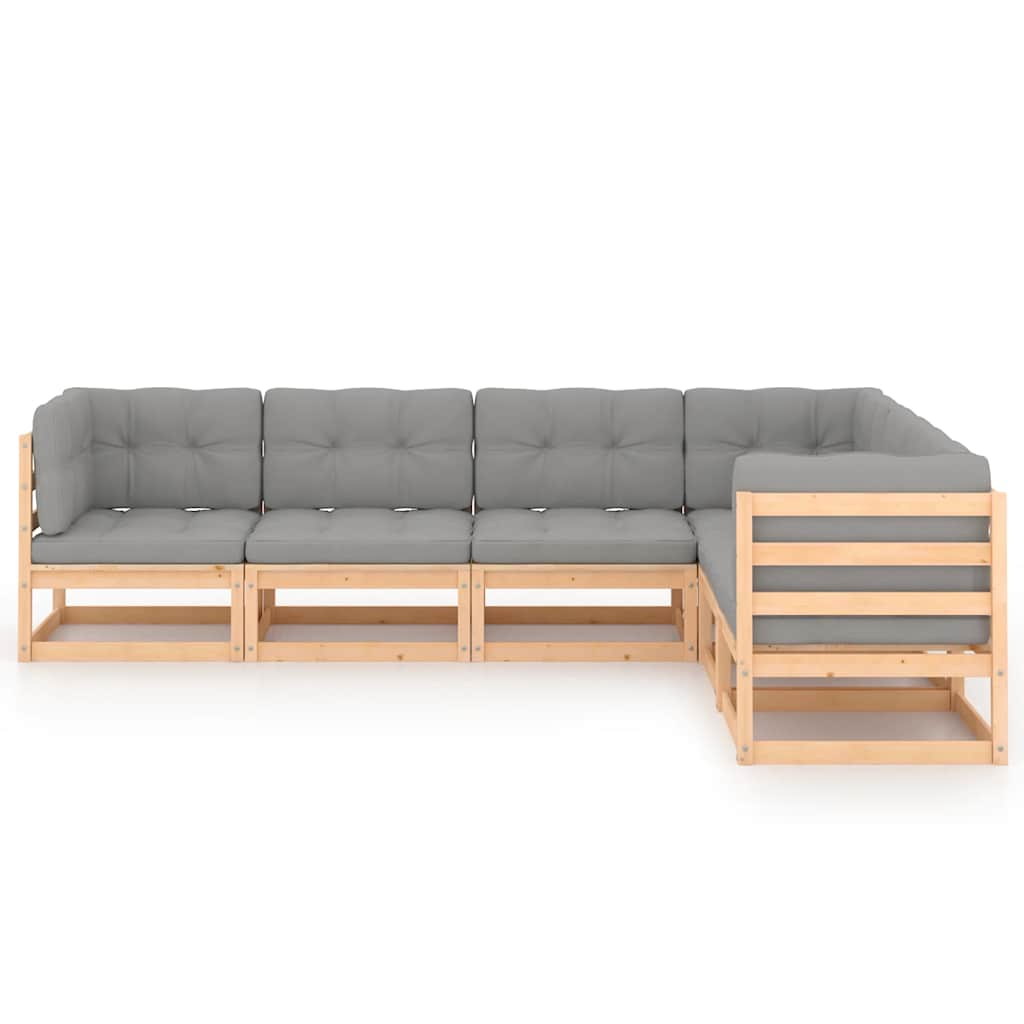 vidaXL 6-delige Loungeset massief grenenhout