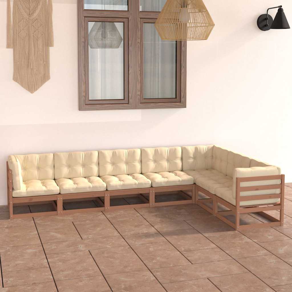 vidaXL 7-Piece Outdoor Lounge Set Solid Pinewood