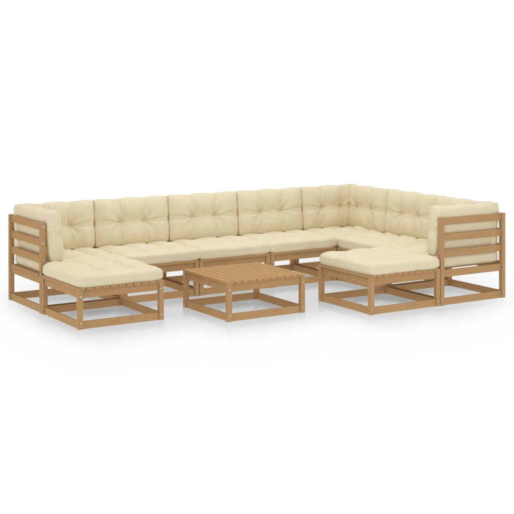 vidaXL 10-delige Loungeset massief grenenhout