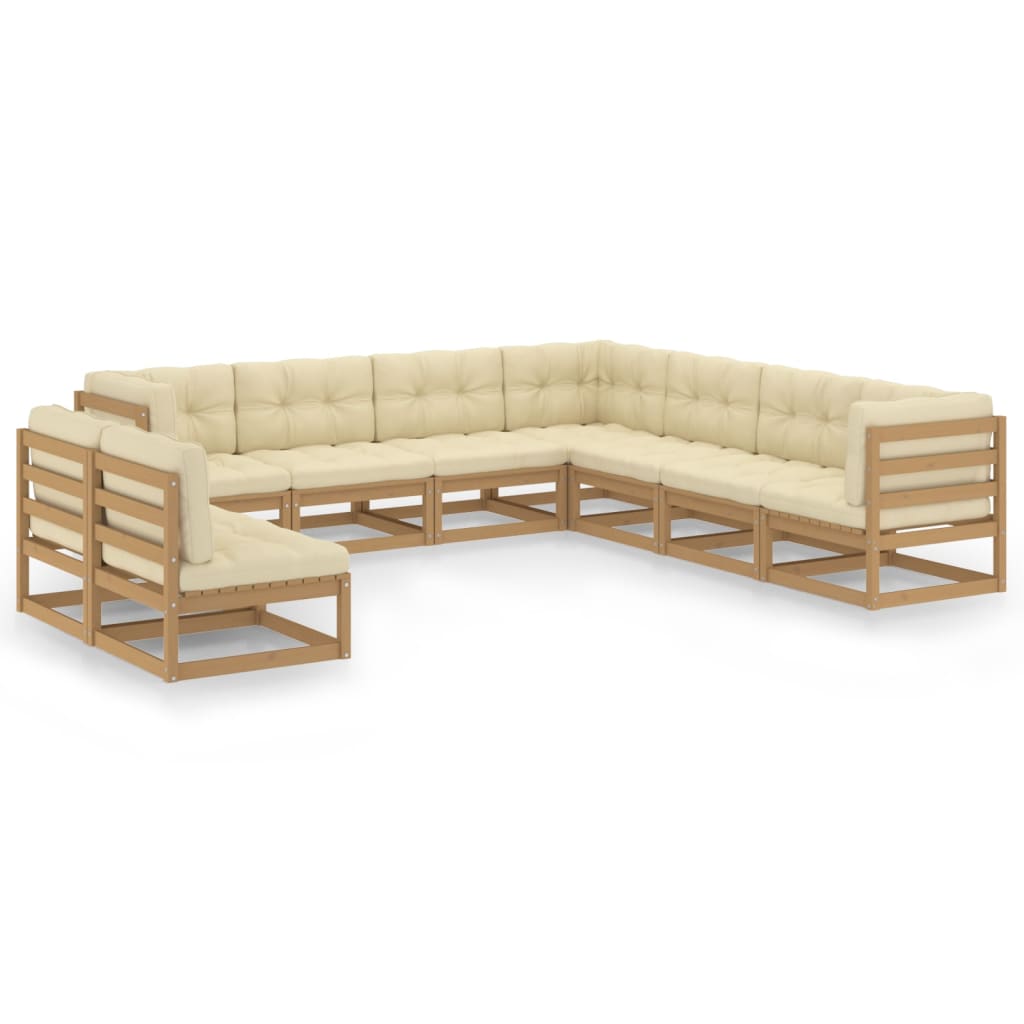 vidaXL 9-piece Lounge Set Solid Pine Wood Grey