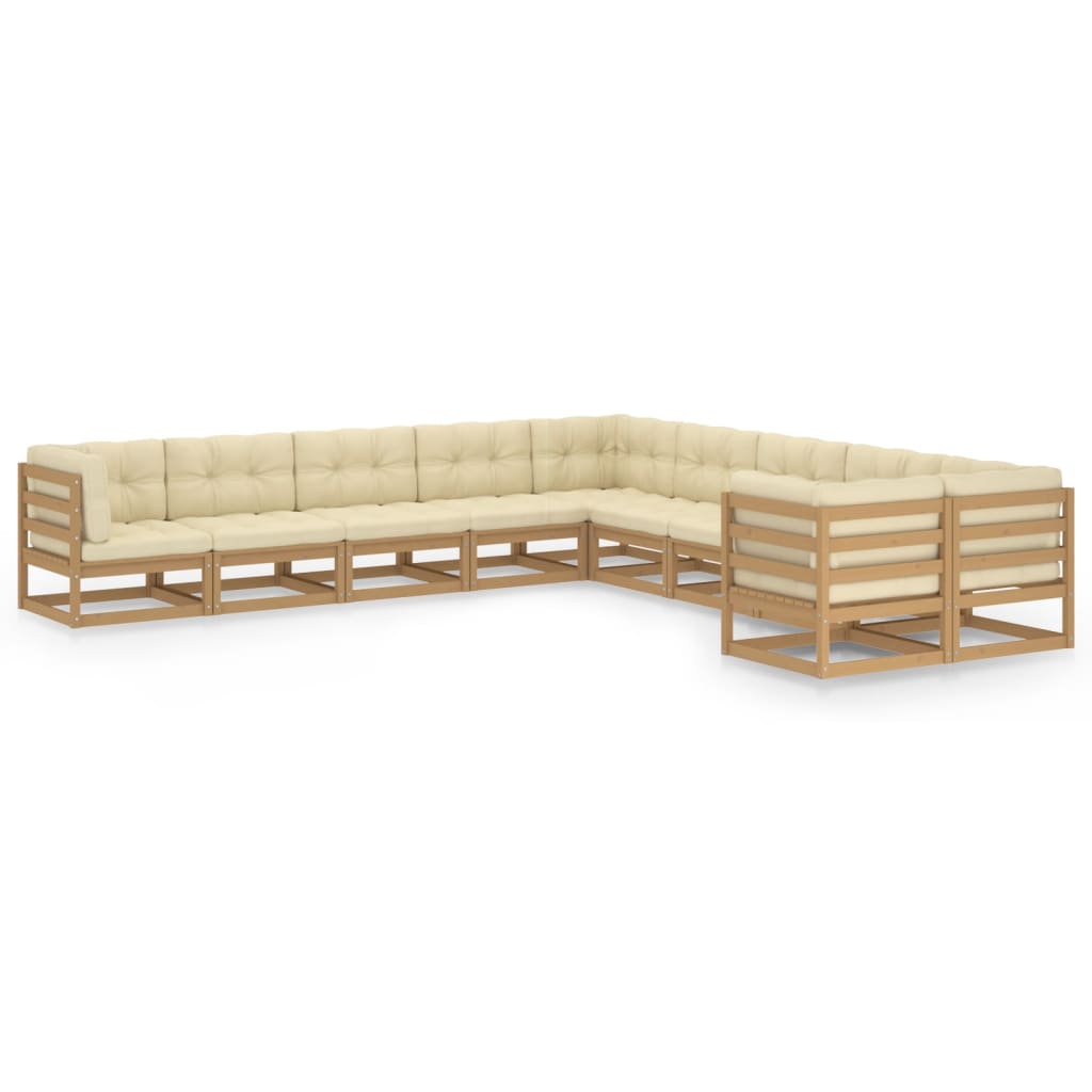 vidaXL 10-delige Loungeset massief grenenhout