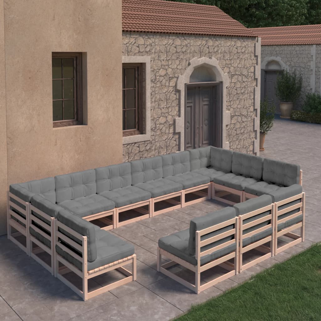 vidaXL 13-piece Lounge Set Solid Pine Wood