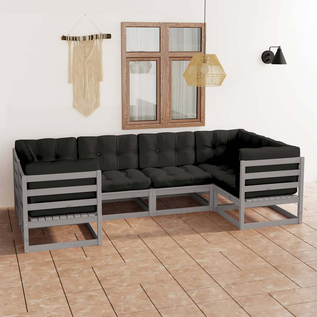 vidaXL 6-Piece Lounge Set Solid Pine Wood