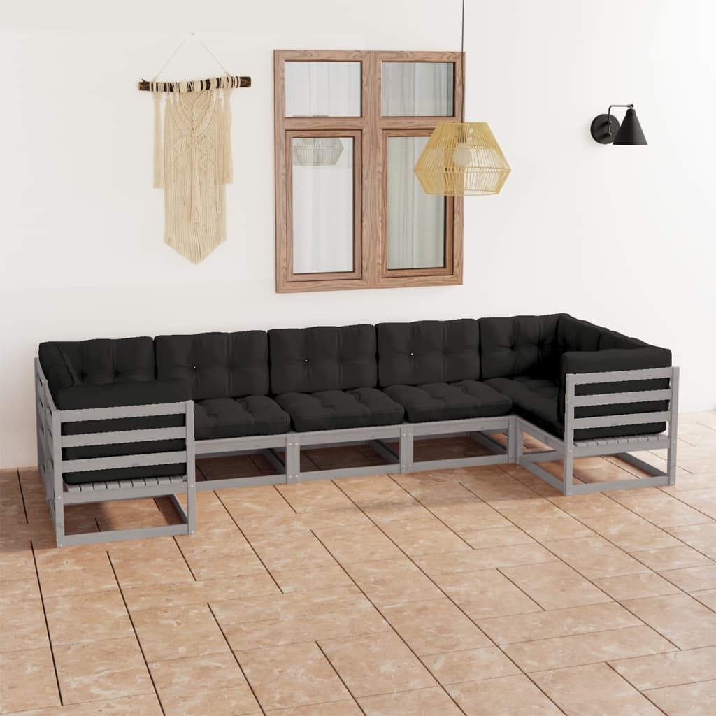 vidaXL 7-delige Loungeset massief grenenhout