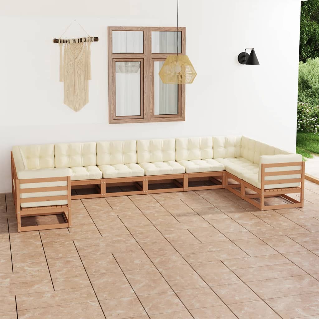 vidaXL 10-delige Loungeset massief grenenhout