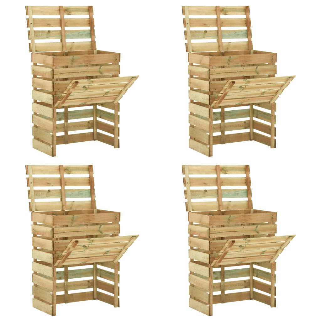 vidaXL Tuincompostbakken 2 st 80x50x100 cm geïmpregneerd grenenhout