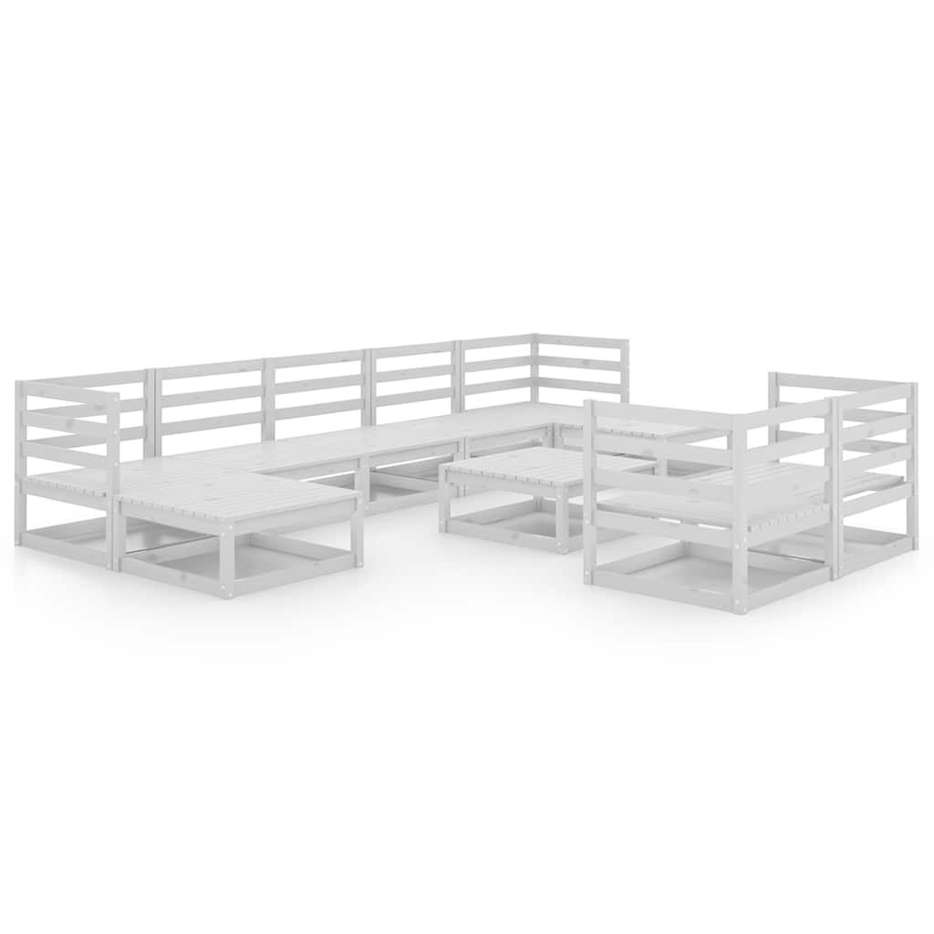 vidaXL 10-Piece Lounge Set with Cushions Solid Pine Wood