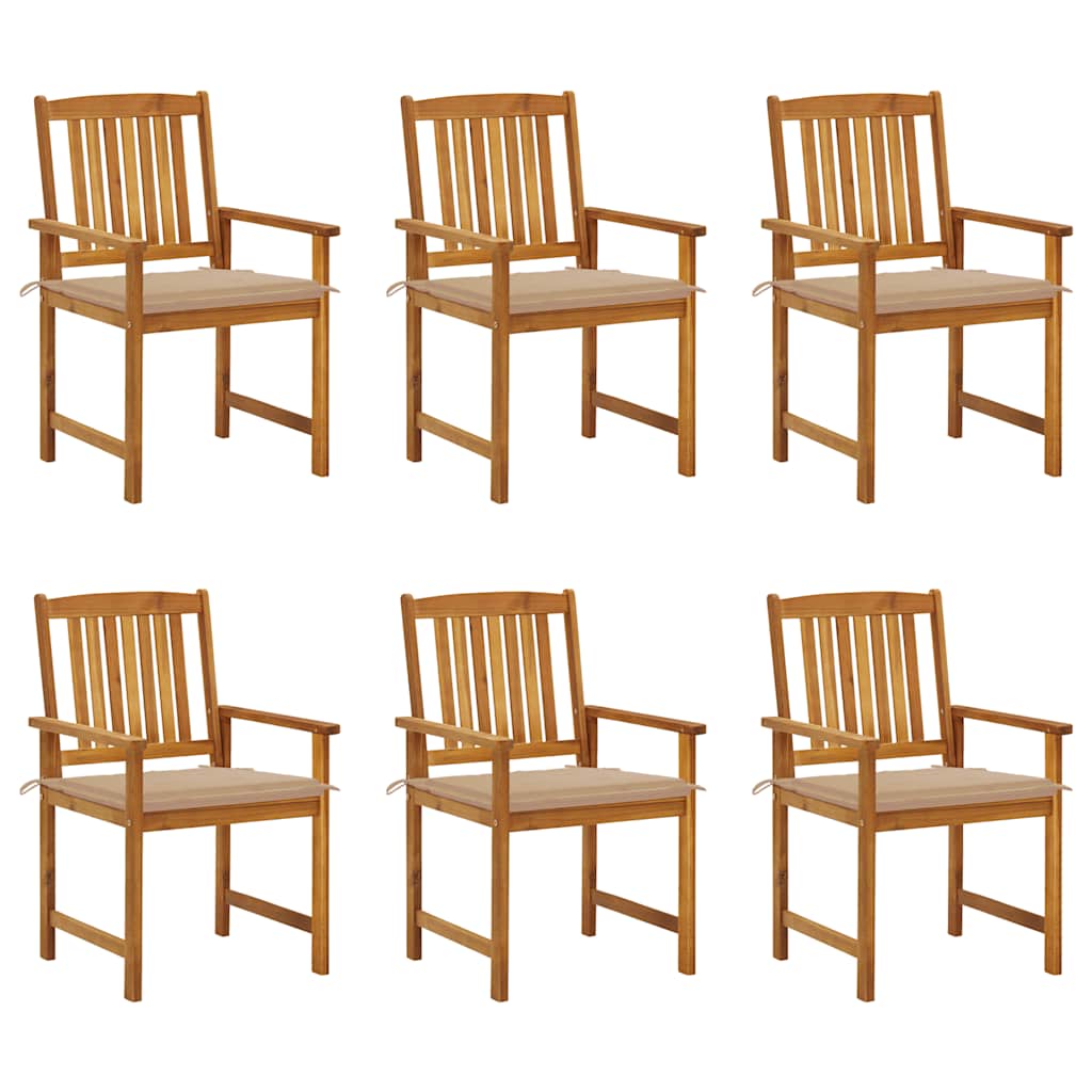 vidaXL Garden Chairs 2 pcs with Cushions Solid Acacia Wood