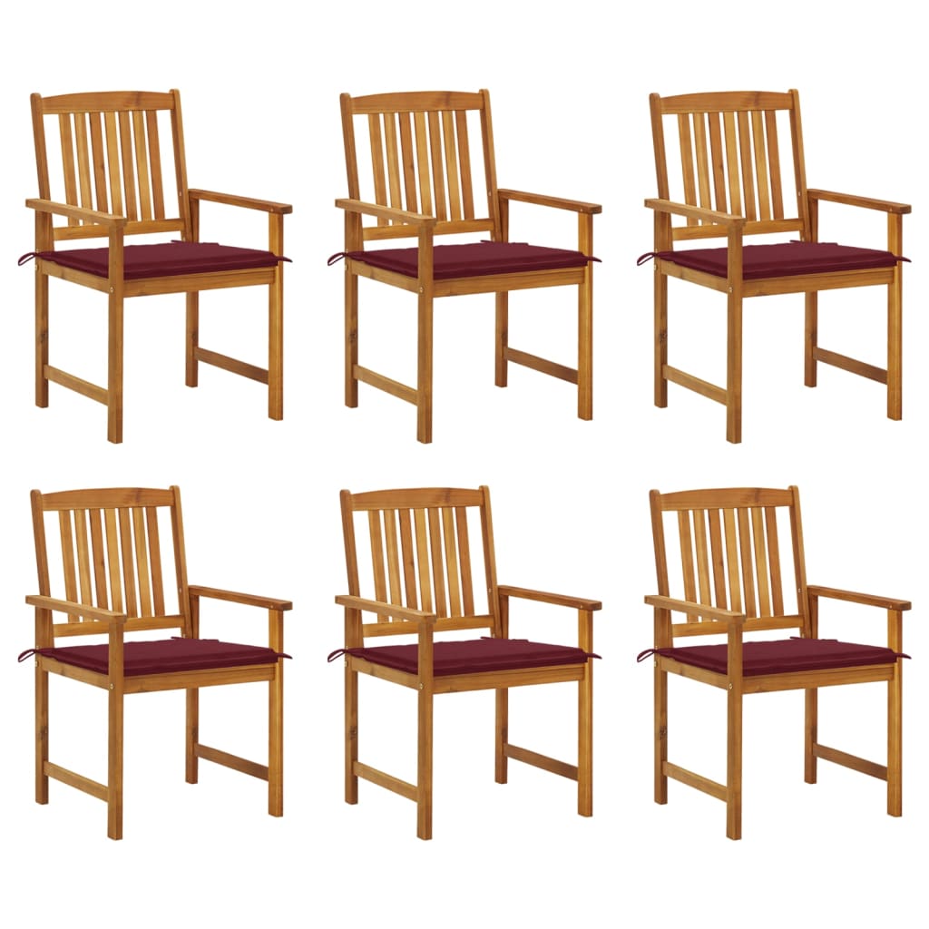 vidaXL Garden Chairs 2 pcs with Cushions Solid Acacia Wood