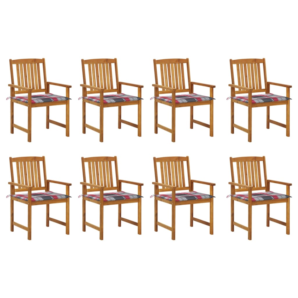 vidaXL Garden Chairs 2 pcs with Cushions Solid Acacia Wood