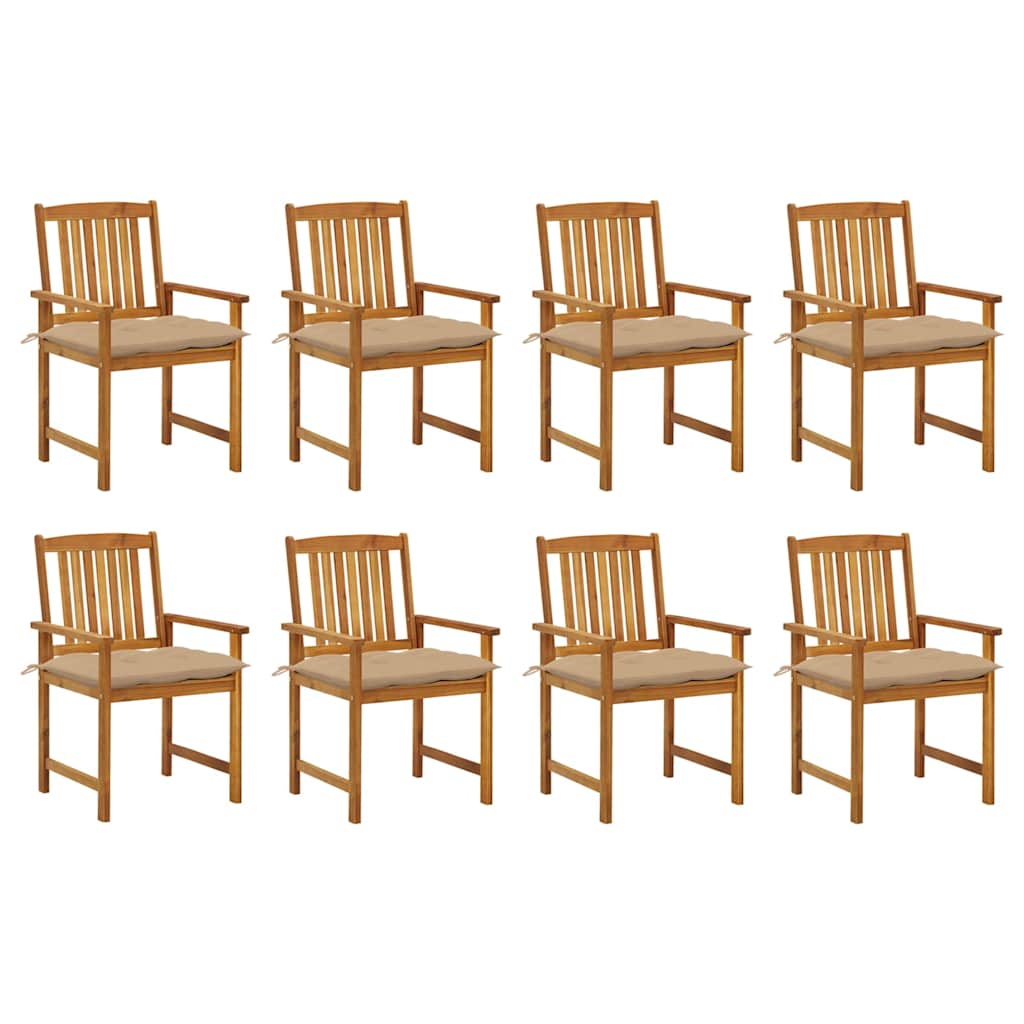 vidaXL Garden Chairs 2 pcs with Cushions Solid Acacia Wood