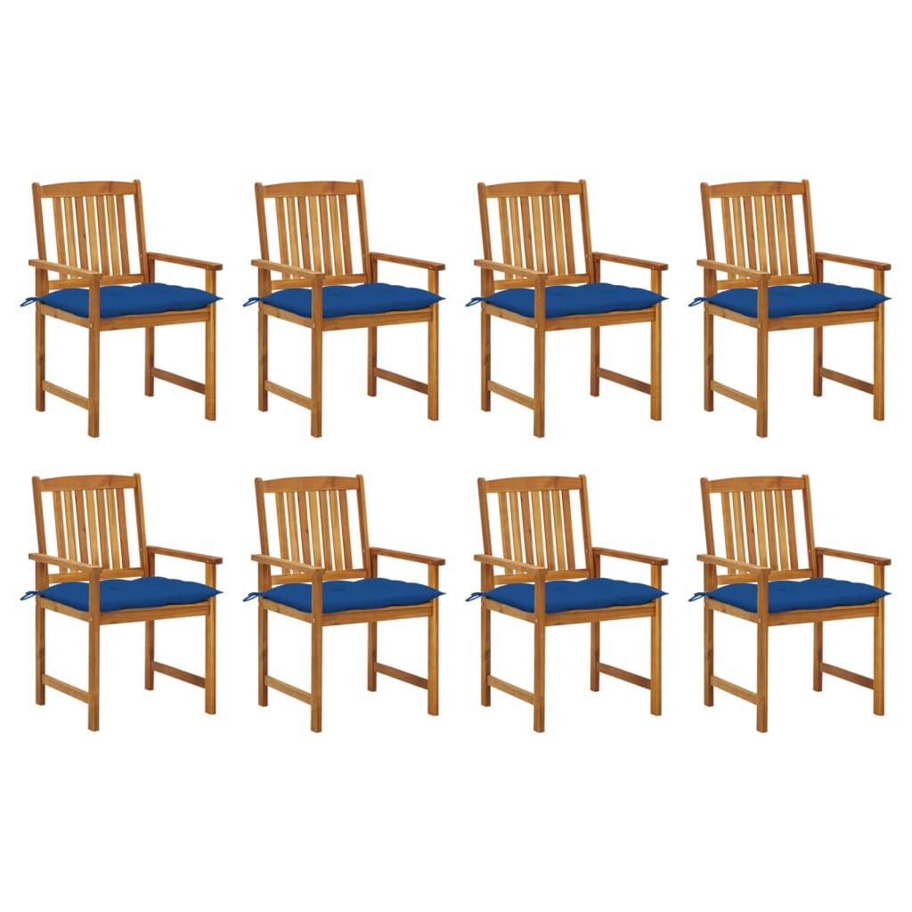 vidaXL Garden Chairs 2 pcs with Cushions Solid Acacia Wood