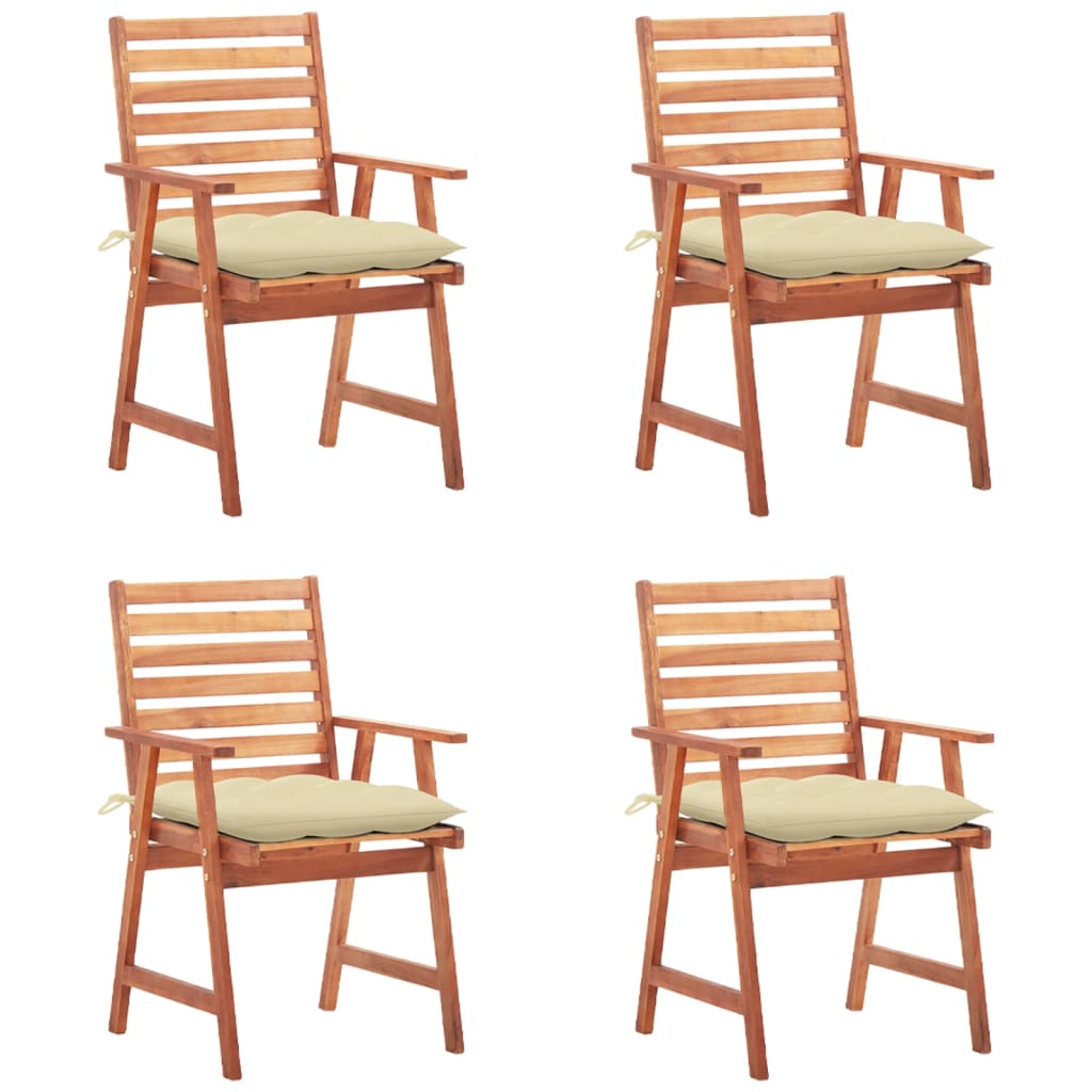 vidaXL Tuinstoelen 2 st met kussens massief acaciahout