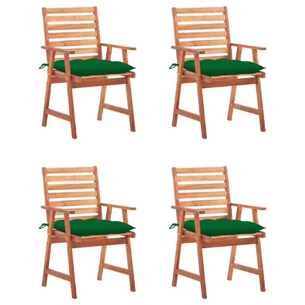 vidaXL Tuinstoelen 2 st met kussens massief acaciahout