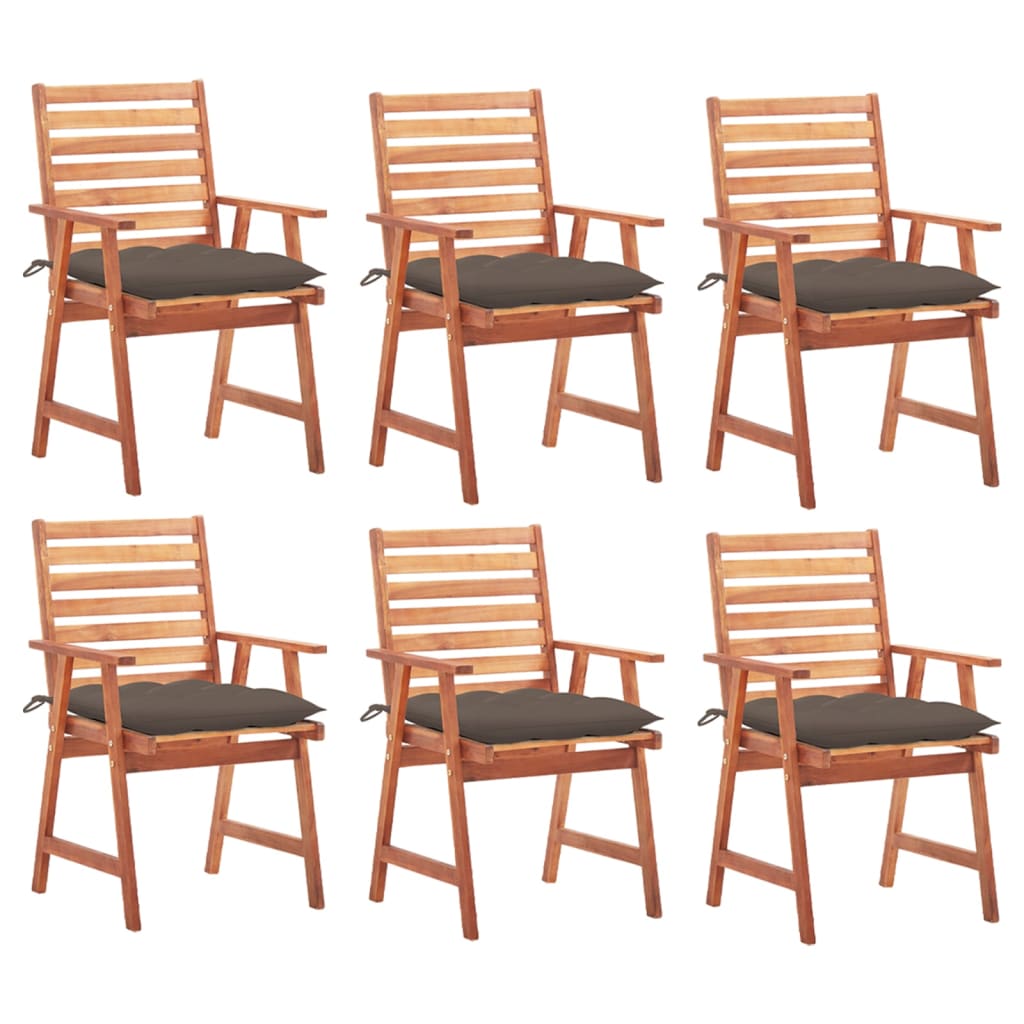 vidaXL Tuinstoelen 2 st met kussens massief acaciahout