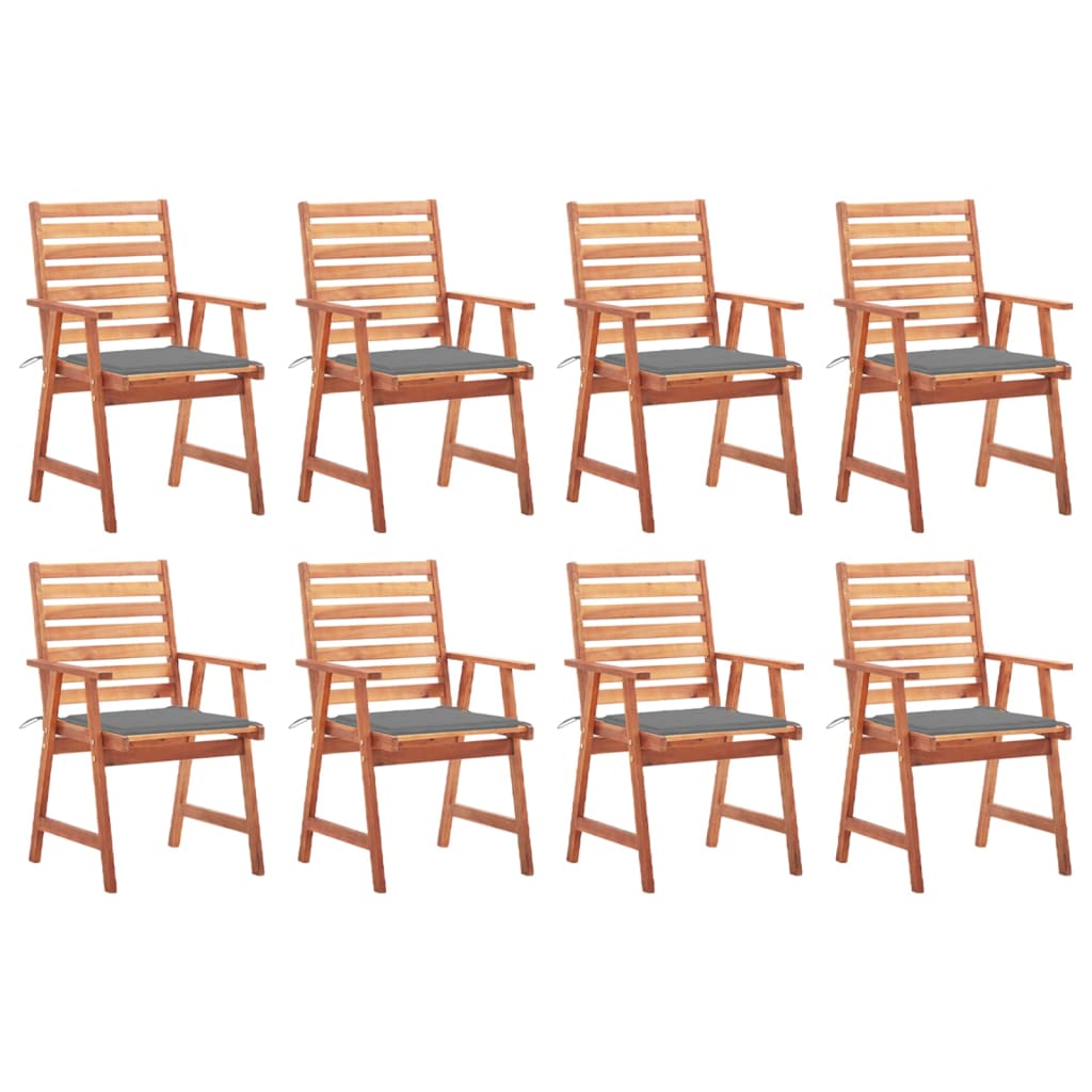 vidaXL Garden Chairs 2 pcs with Cushions Solid Acacia Wood
