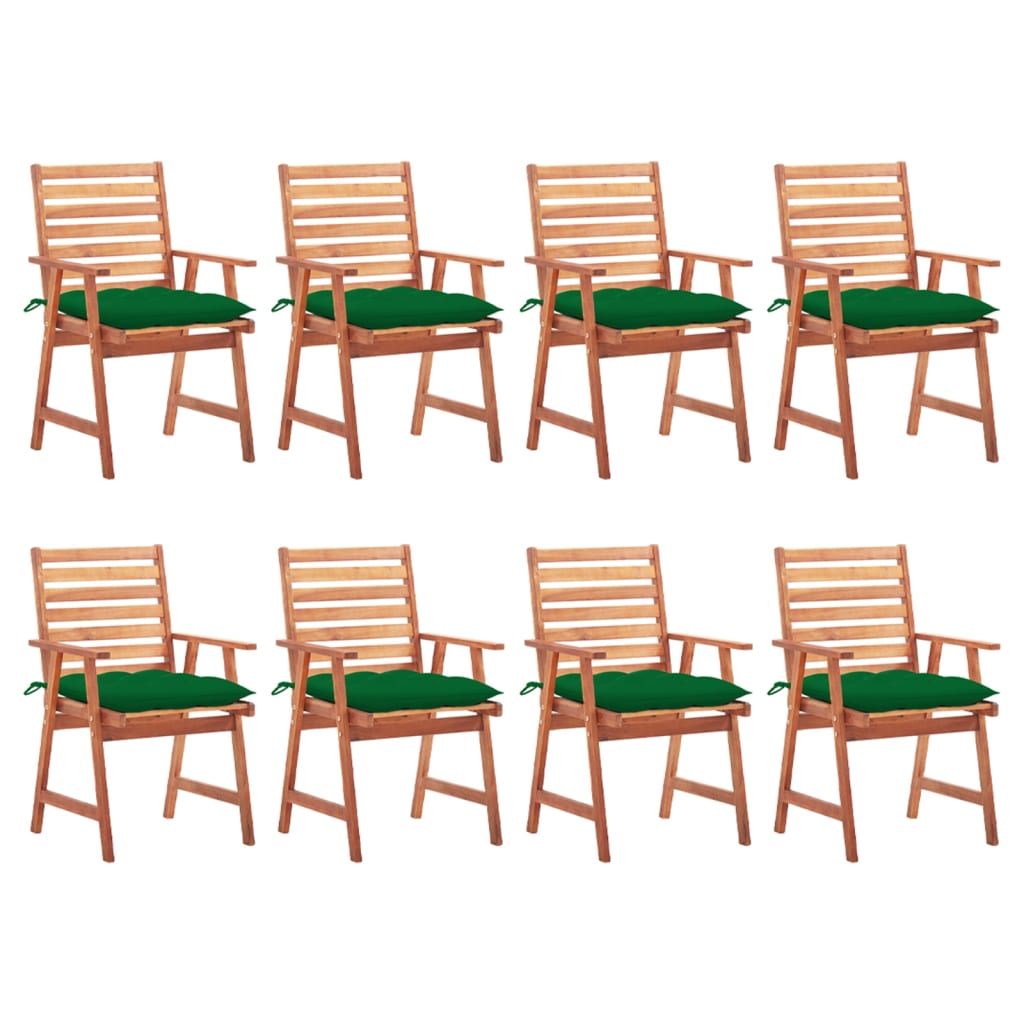 vidaXL Tuinstoelen 2 st met kussens massief acaciahout
