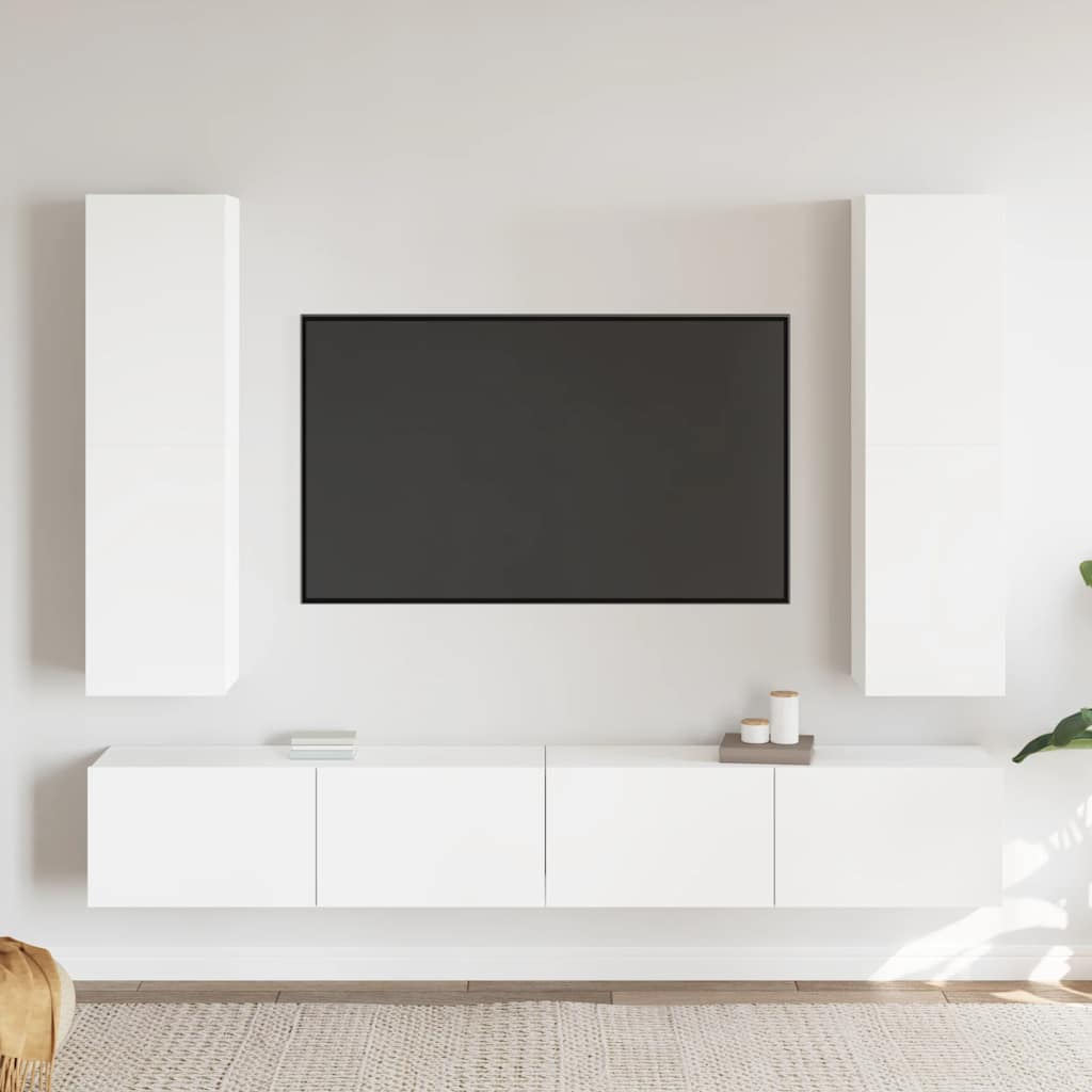 vidaXL 10-piece TV Cabinet Set Engineered Wood White