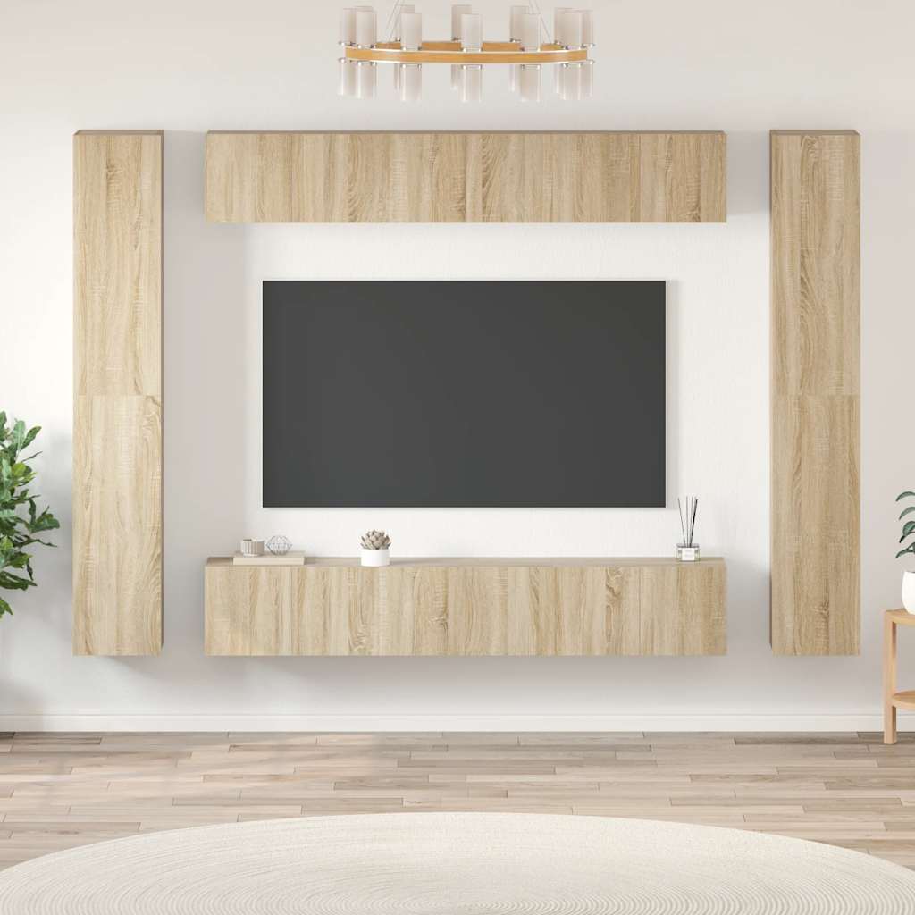 vidaXL 10-piece TV Cabinet Set Engineered Wood White