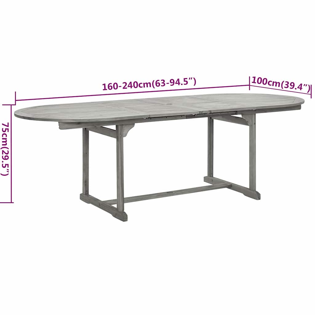 vidaXL 7-delige Tuinset massief acaciahout