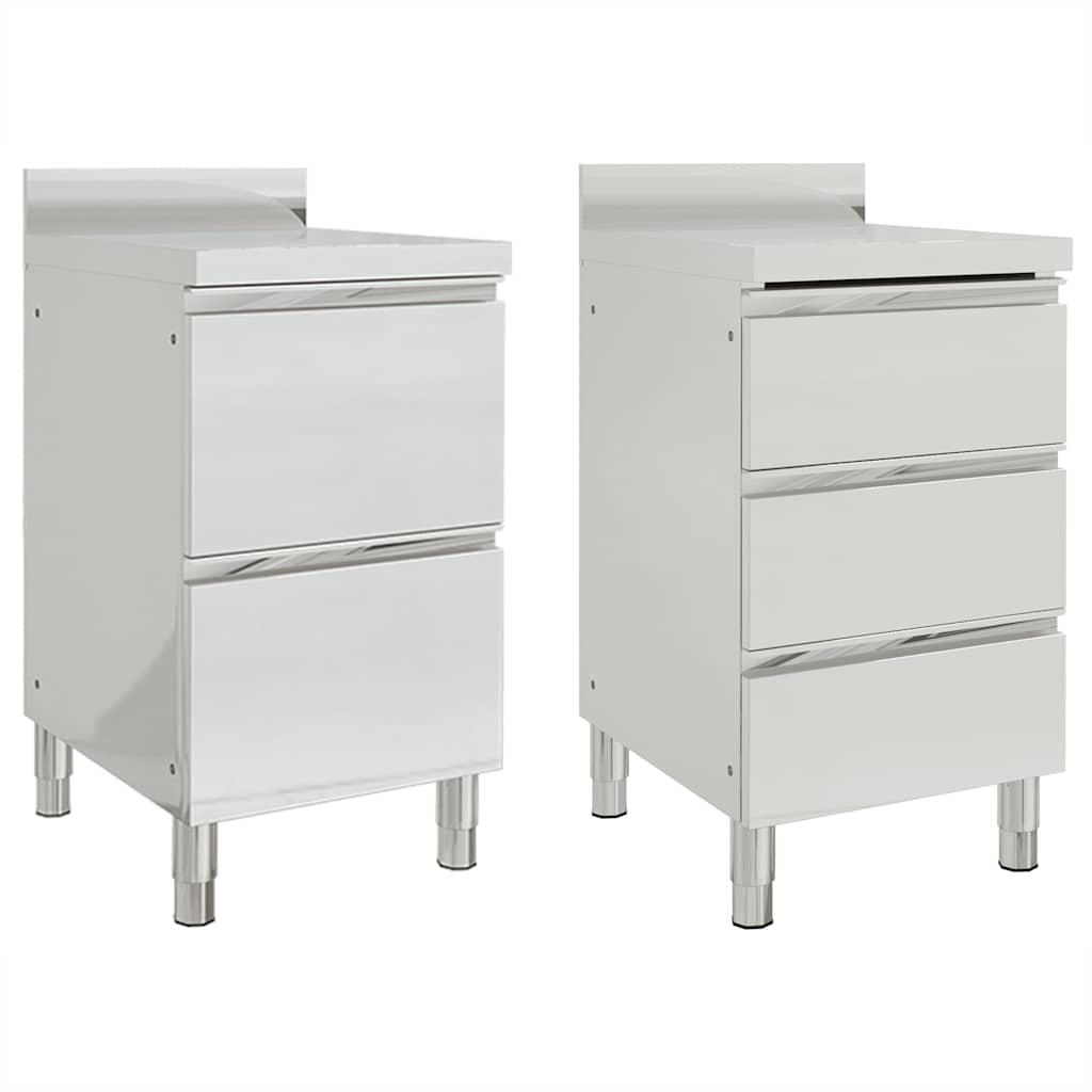 vidaXL Commercial Kitchen Cabinet with 2 Drawers 50x60x96 cm