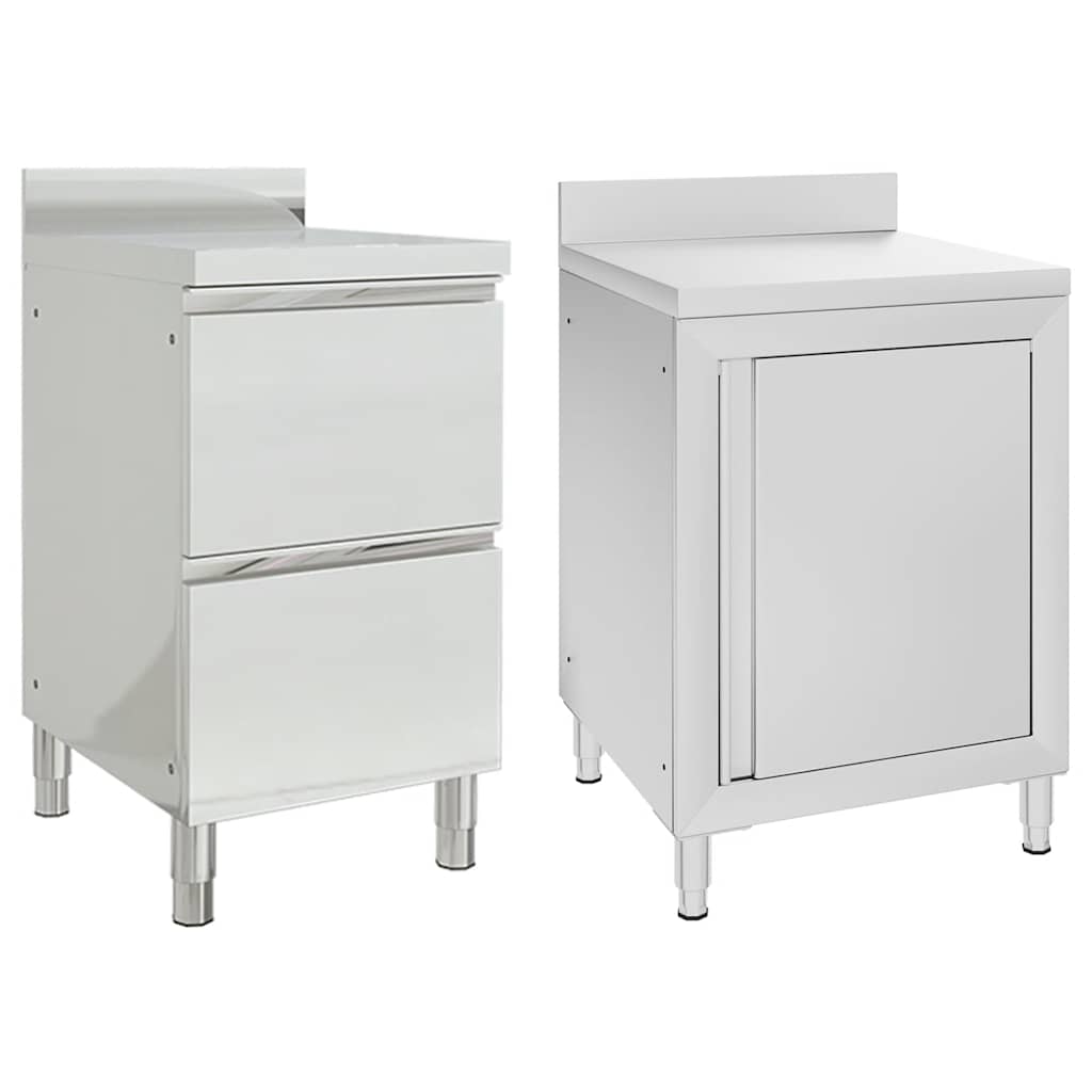 vidaXL Commercial Kitchen Cabinet with 2 Drawers 50x60x96 cm
