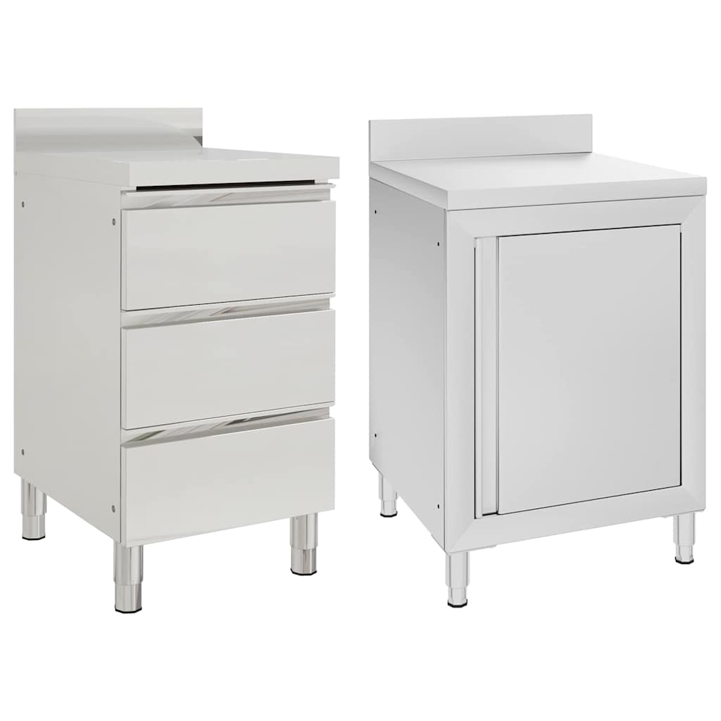 vidaXL Commercial Kitchen Cabinet with 2 Drawers 50x60x96 cm