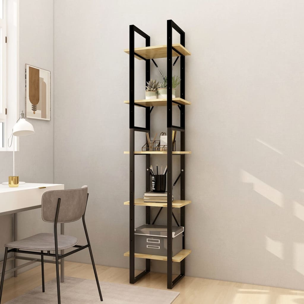 vidaXL Boekenkast met 5 schappen 40x30x175 cm massief grenenhout