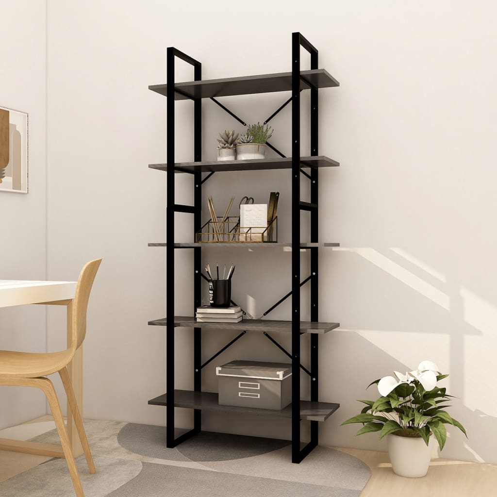 vidaXL Boekenkast met 5 schappen 40x30x175 cm massief grenenhout