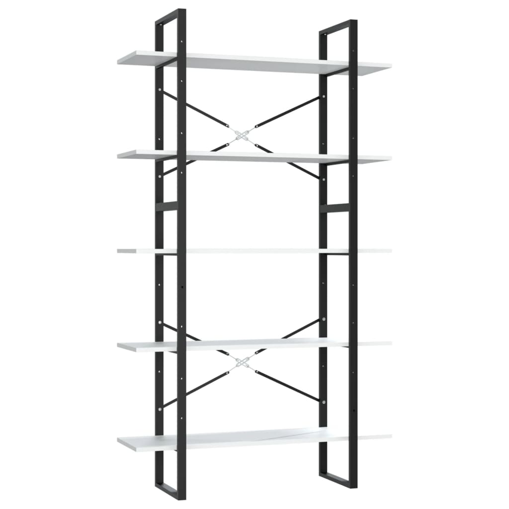 vidaXL Bookcase with 5 Shelves 40x30x175 cm Engineered Wood White