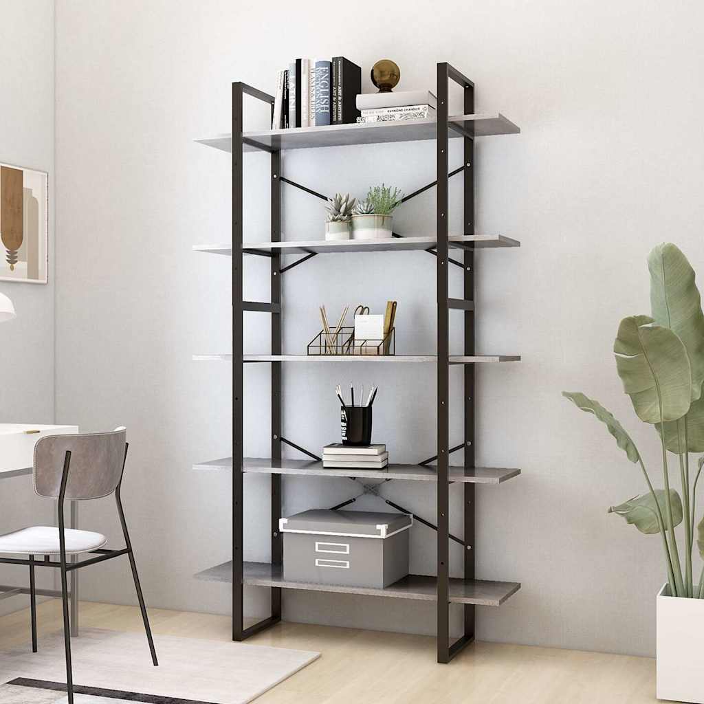 vidaXL Bookcase with 5 Shelves 40x30x175 cm Engineered Wood White