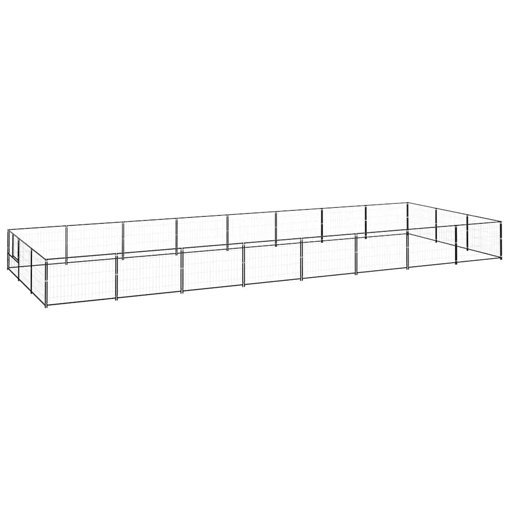 vidaXL Dog Kennel 4 m² Steel Black