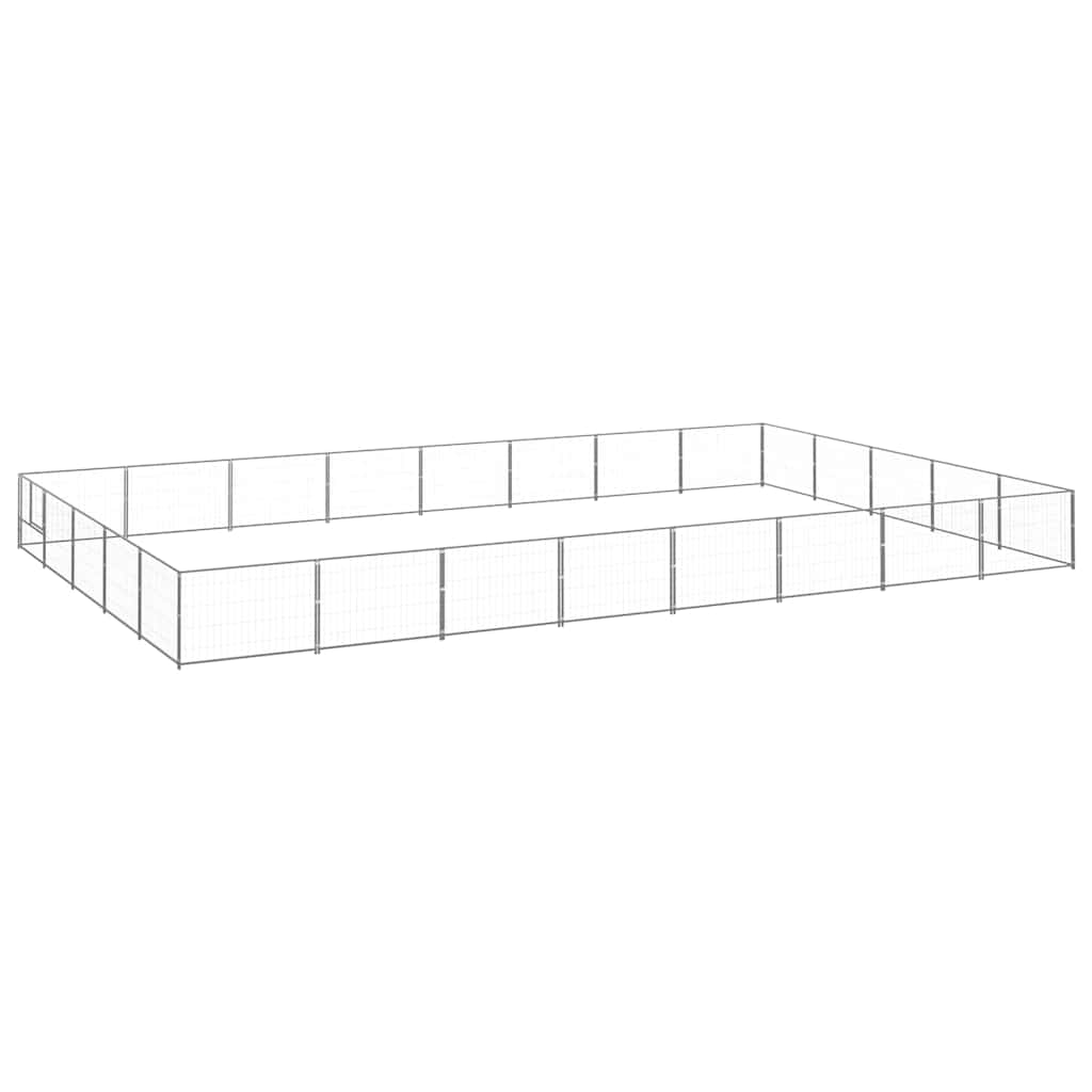 vidaXL Dog Kennel 4 m² Steel Black