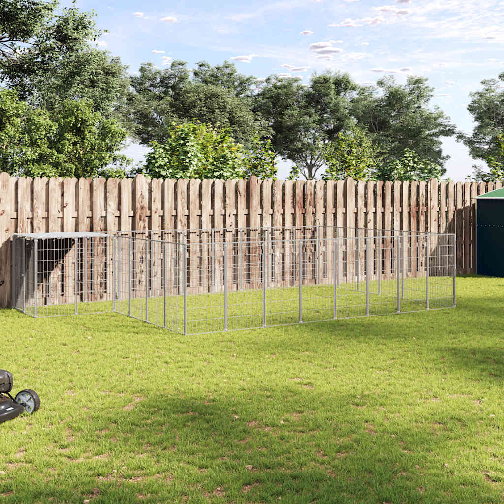 vidaXL Dog Kennel 4.84 m² Steel Black