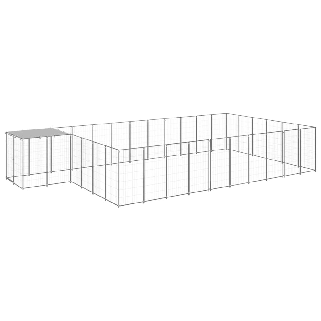 vidaXL Dog Kennel 4.84 m² Steel Black