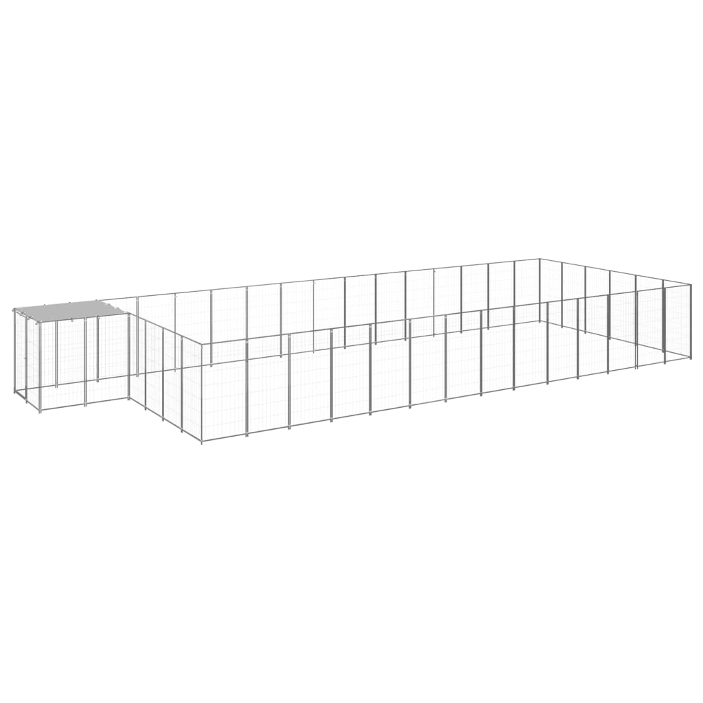 vidaXL Dog Kennel 4.84 m² Steel Black