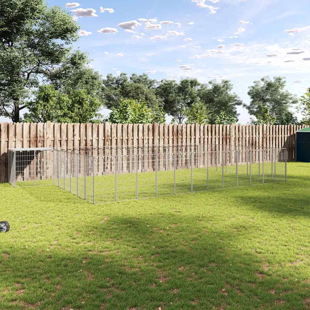 vidaXL Dog Kennel 6.05 m² Steel Black