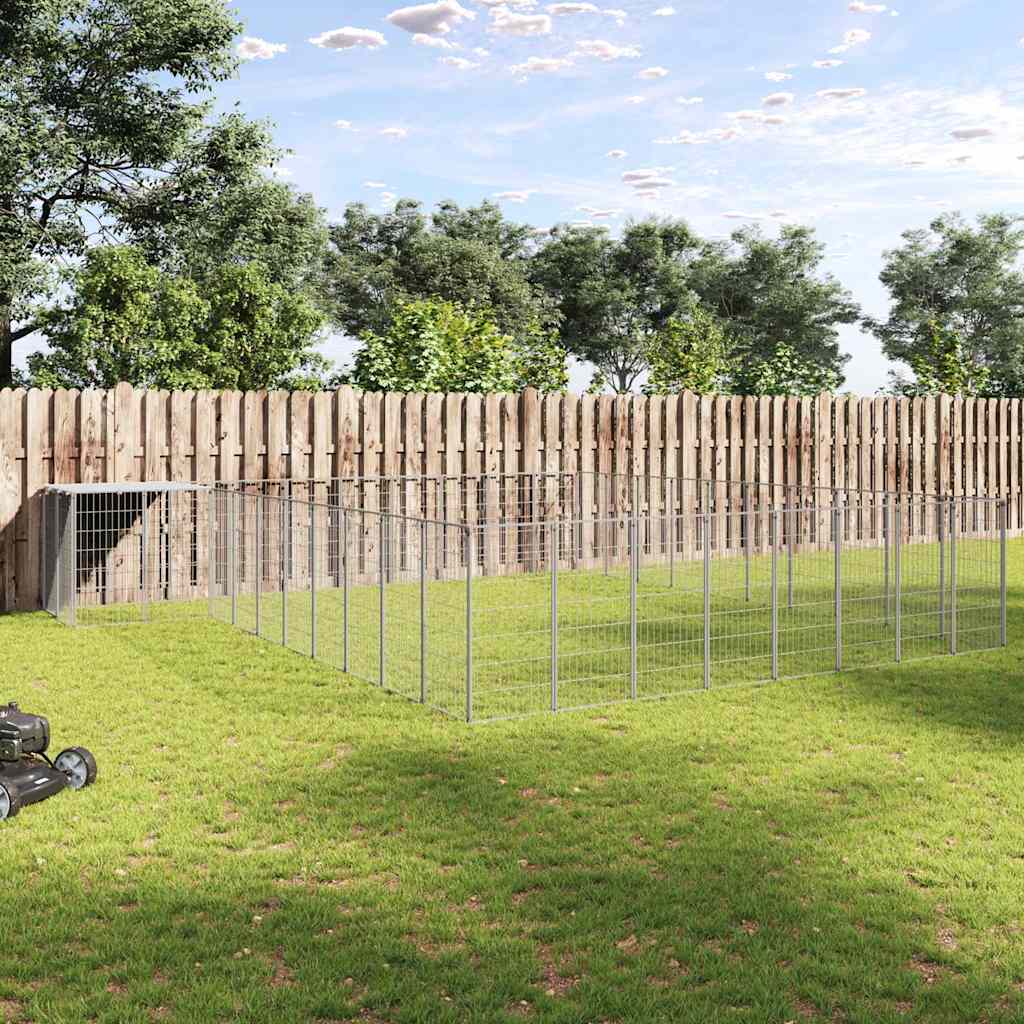 vidaXL Dog Kennel 7.26 m² Steel Black