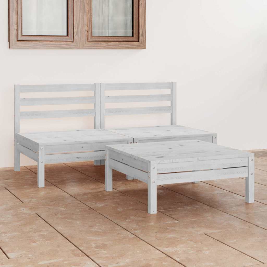 vidaXL 3-Piece Lounge Set Solid Pine Wood