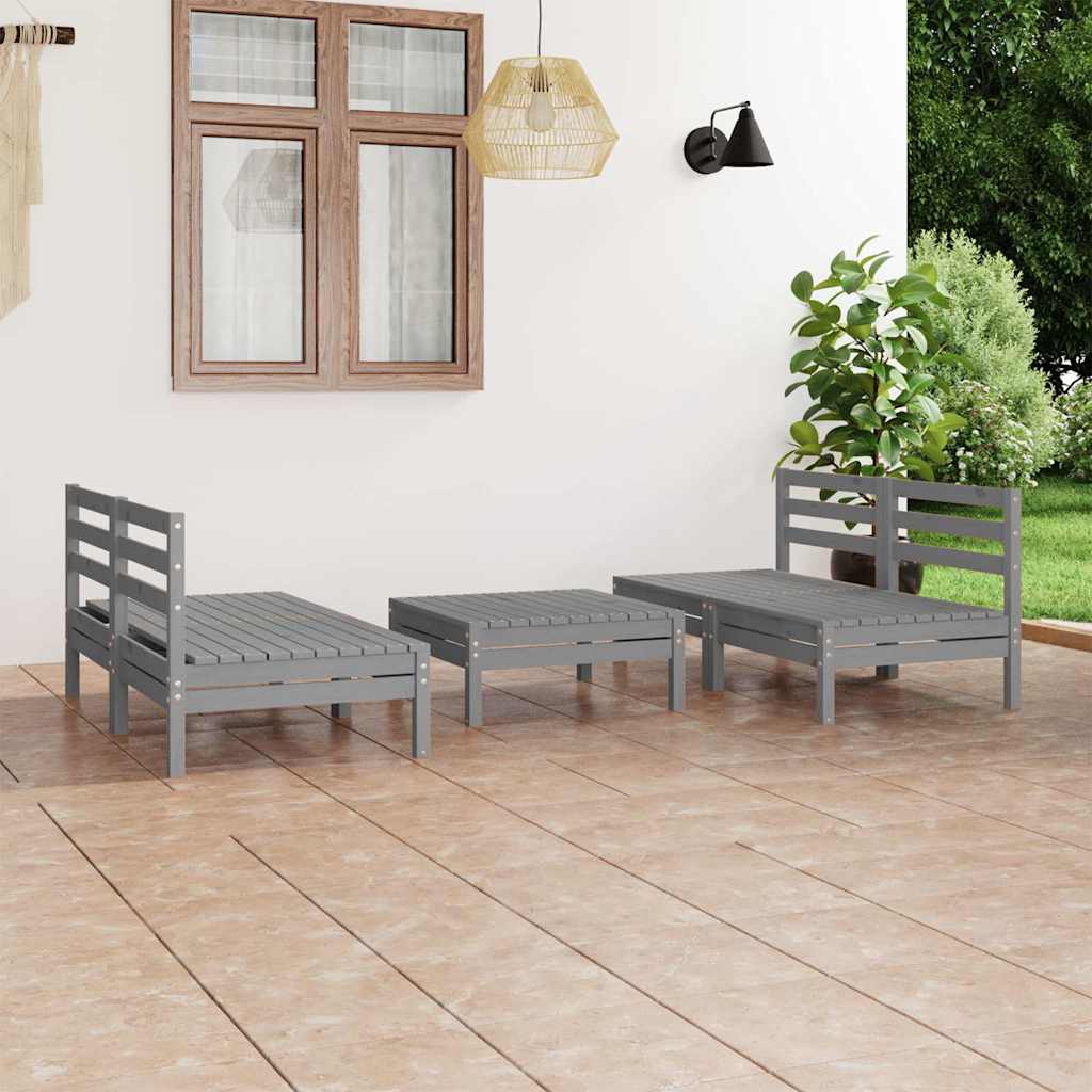 vidaXL 5-piece Lounge Set Solid Pine Wood White