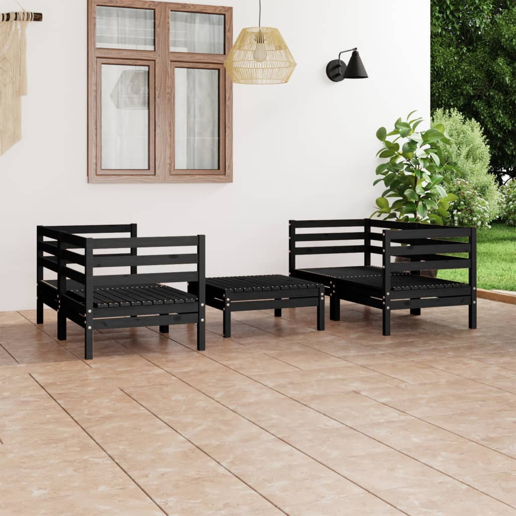 vidaXL 5-piece Lounge Set Solid Pine Wood White