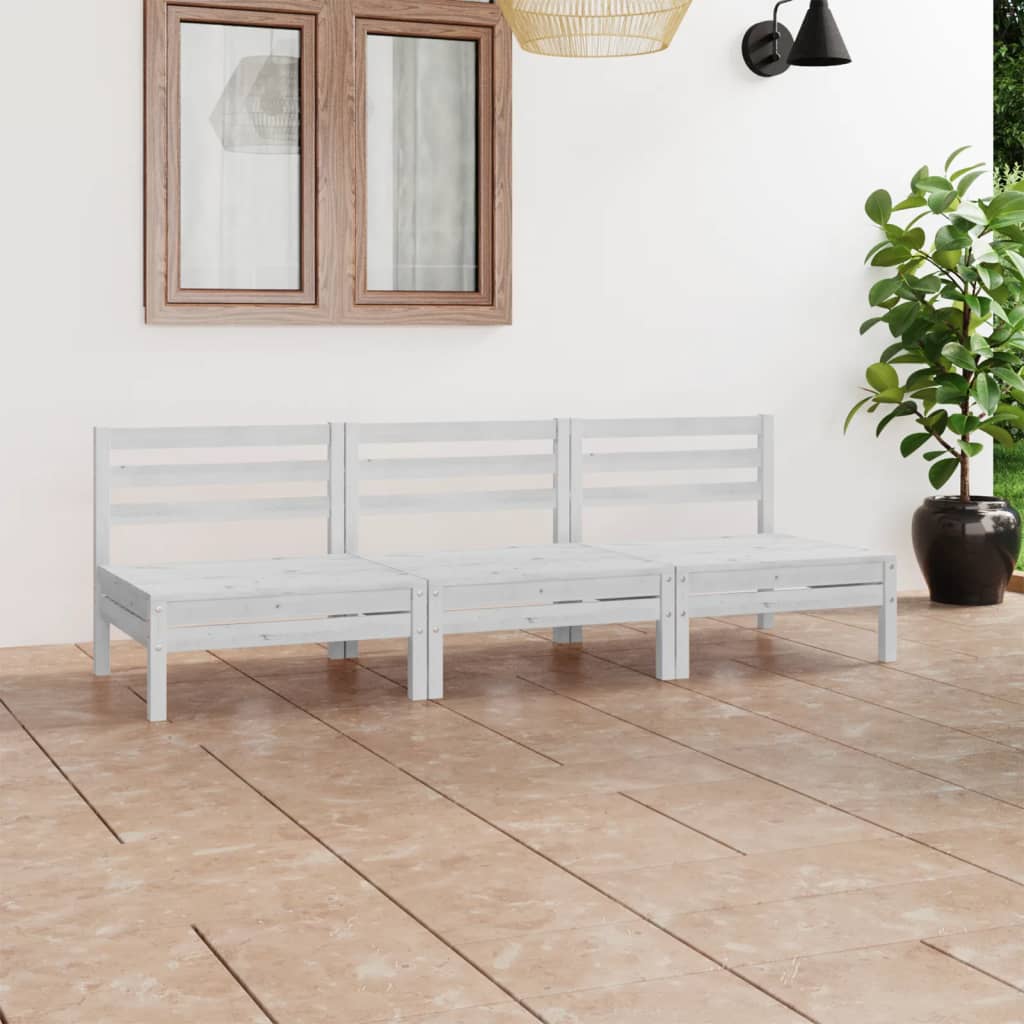 vidaXL 3-delige Loungeset massief grenenhout