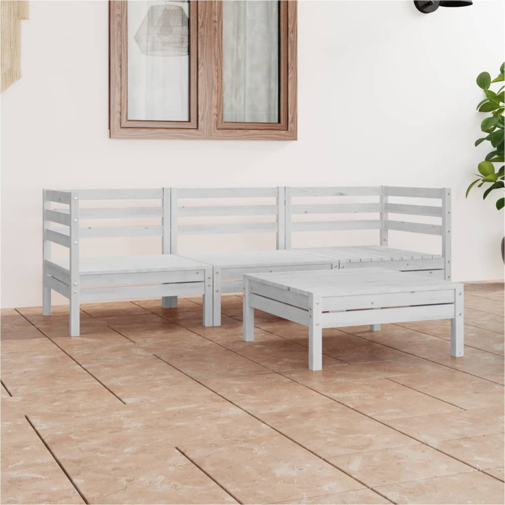 vidaXL 4-delige Loungeset massief grenenhout